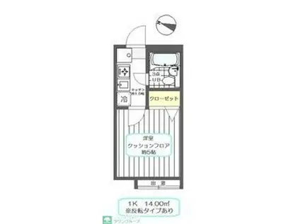 パークヴィレッジ竹ノ塚C(1K/1階)の間取り写真