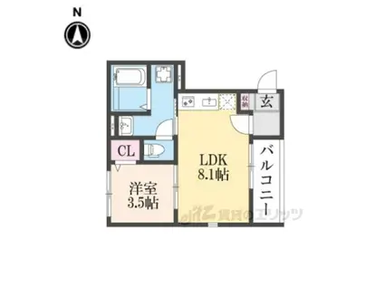 BLOOMSTERRACENAGITU(1LDK/2階)の間取り写真