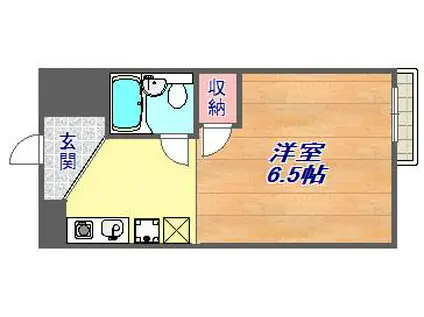 スカイパレス住吉(1K/2階)の間取り写真