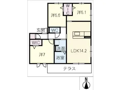 YOKOI HOUSE XI(3LDK/1階)の間取り写真