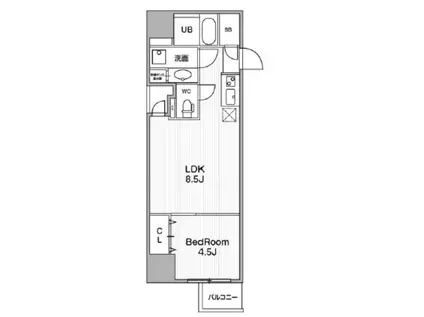 アーバンフラッツ池袋プレミアム(1LDK/24階)の間取り写真