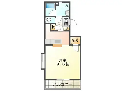 PRIOR(ワンルーム/1階)の間取り写真