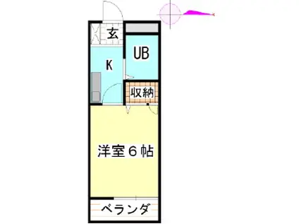 ガーデンシティーA(1K/3階)の間取り写真