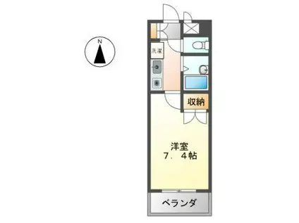 シェリーメゾン(1K/4階)の間取り写真