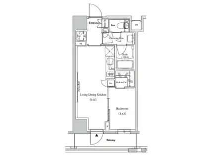 ザ・パークハビオ蕨(1LDK/5階)の間取り写真