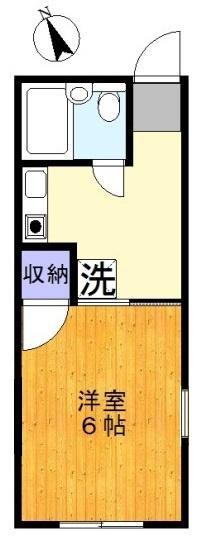 サンフラッツ東久留米A棟(1K/2階)の間取り写真