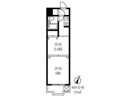 コープオリンピア(2K/4階)の間取り写真