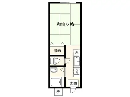 フルール山王(1K/1階)の間取り写真