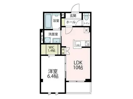 クロイツェル御成(1LDK/3階)の間取り写真