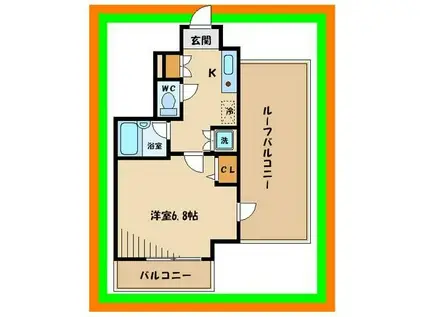 スパシエ アルカーノ府中(1K/10階)の間取り写真