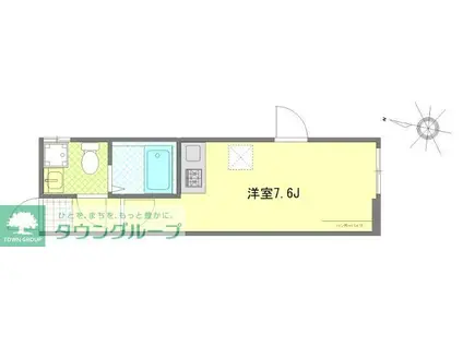 練馬区高野台422共同(ワンルーム/2階)の間取り写真