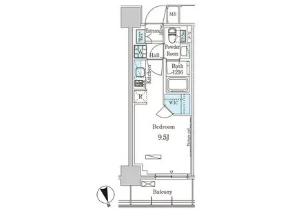 パークアクシス築地(ワンルーム/3階)の間取り写真