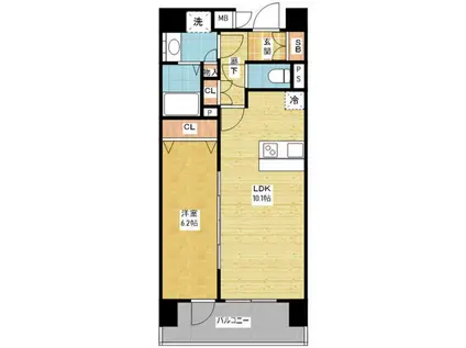 プレサンス丸の内リラティ(1LDK/12階)の間取り写真