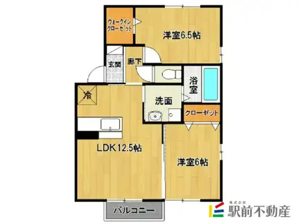 セントポーリア吉野ヶ里B棟(2LDK/2階)の間取り写真