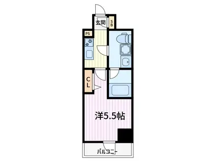 ジェノヴィア西川口III(1K/9階)の間取り写真