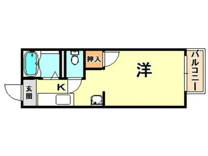 フレグランス篠原南(ワンルーム/2階)の間取り写真