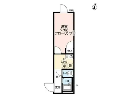 アムール南千住(1K/1階)の間取り写真