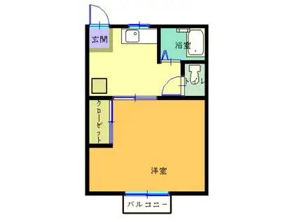 シフォン(1K/2階)の間取り写真