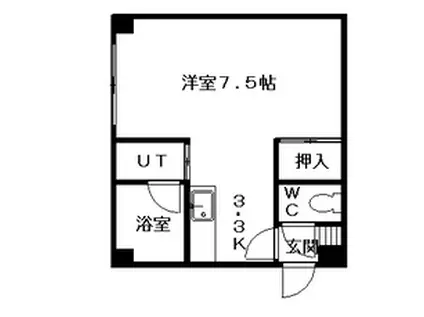 パラシオンN29(1K/4階)の間取り写真