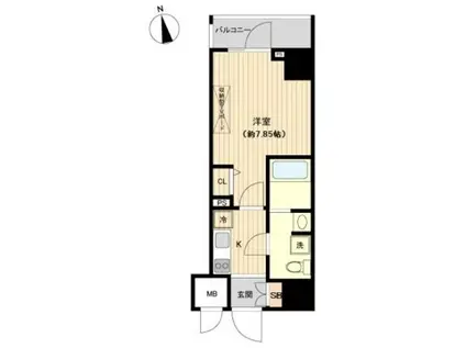 オーキッドレジデンス上野(1K/8階)の間取り写真