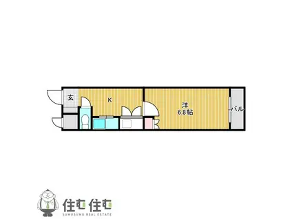 アイルーム豊田永覚II(1K/1階)の間取り写真