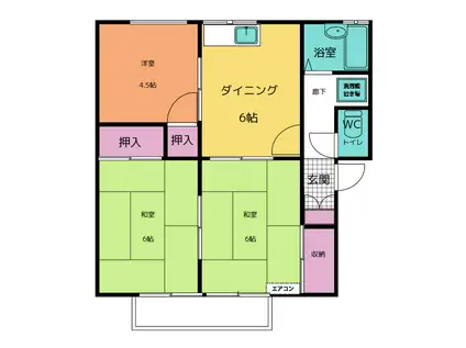 プレジール伊倉A棟(3DK/2階)の間取り写真