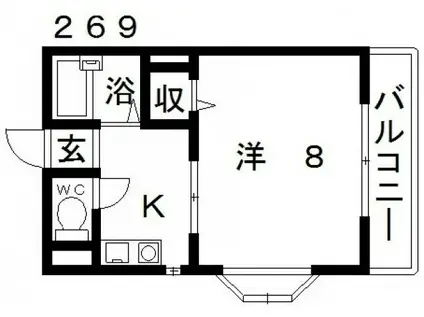 カーサベルデ(1K/2階)の間取り写真