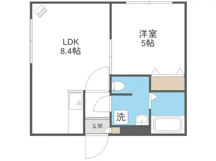 BLANCNOIR イーストSAPPORO(1LDK/4階)の間取り写真