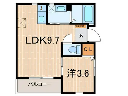 コート・ロッソ(1LDK/1階)の間取り写真