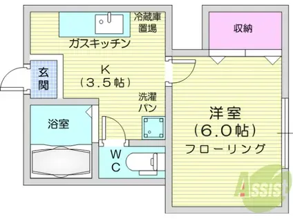 ブリティッシュヒルズ(1K/2階)の間取り写真