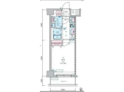 ジェノヴィア蒲田IIIスカイガーデン(1K/3階)の間取り写真