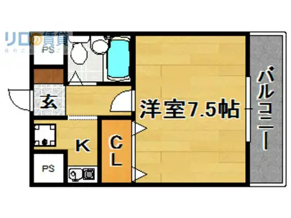 シャトレ下新庄(1K/3階)の間取り写真