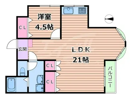 松永マンション(1LDK/5階)の間取り写真