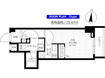 ステージグランデ文京白山(1K/3階)の間取り写真