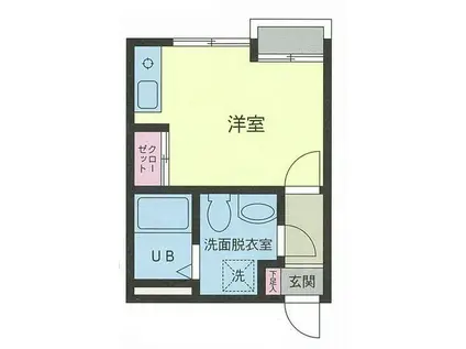 ピュアスプリング杉田II(1K/1階)の間取り写真