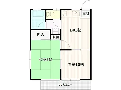 和幸ハウス(2DK/2階)の間取り写真