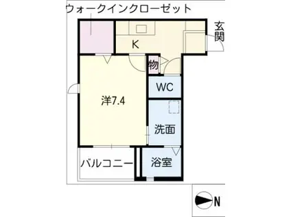 ジラソーレ・カーサ(1K/1階)の間取り写真