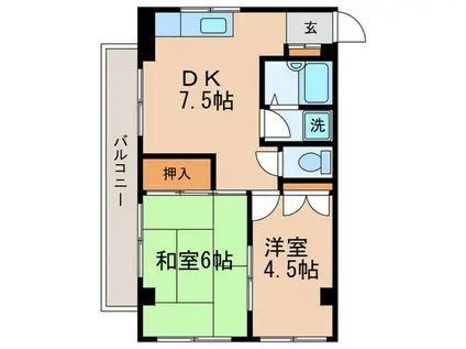 コーポスカイウェイ(2DK/3階)の間取り写真