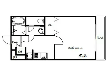 リブリ・新神戸(1K/1階)の間取り写真