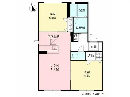シャーメゾン永江町 (2LDK/1階)の間取り写真