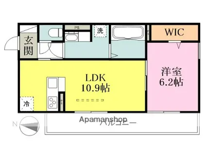 プラムガーデンII(1LDK/3階)の間取り写真