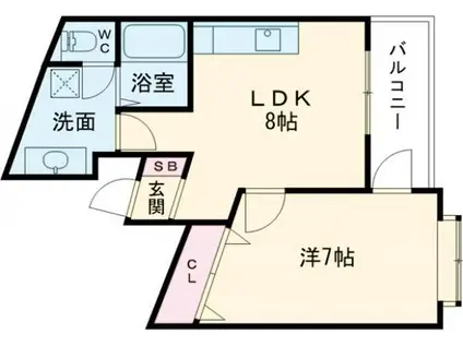 白蘭マンション(1LDK/6階)の間取り写真