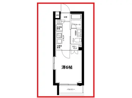 マーロ立石レジデンスシャープアール(1K/1階)の間取り写真