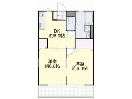 メゾネットFUKUDA I(2DK/2階)の間取り写真