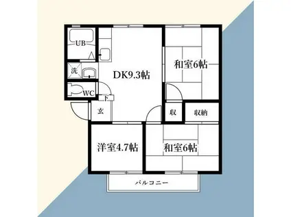 ハイツ田園A(3DK/2階)の間取り写真