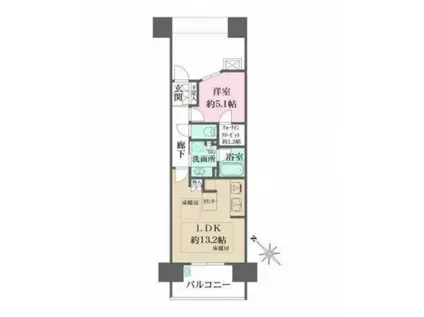 ザ・広島フロント(1LDK/16階)の間取り写真
