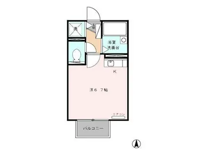 セジュール鹿谷(ワンルーム/2階)の間取り写真