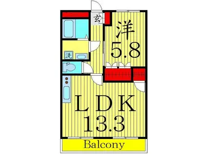 RICH PROSPER(1LDK/1階)の間取り写真