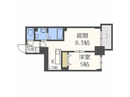REEF LUANA(1LDK/3階)の間取り写真