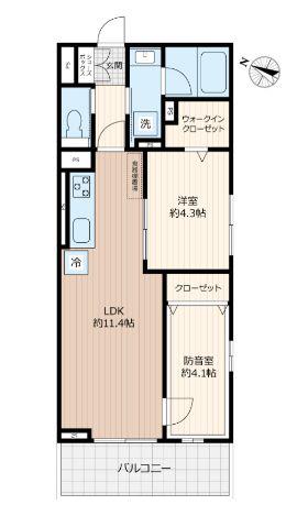 LIBERTE井草(2LDK/1階)の間取り写真